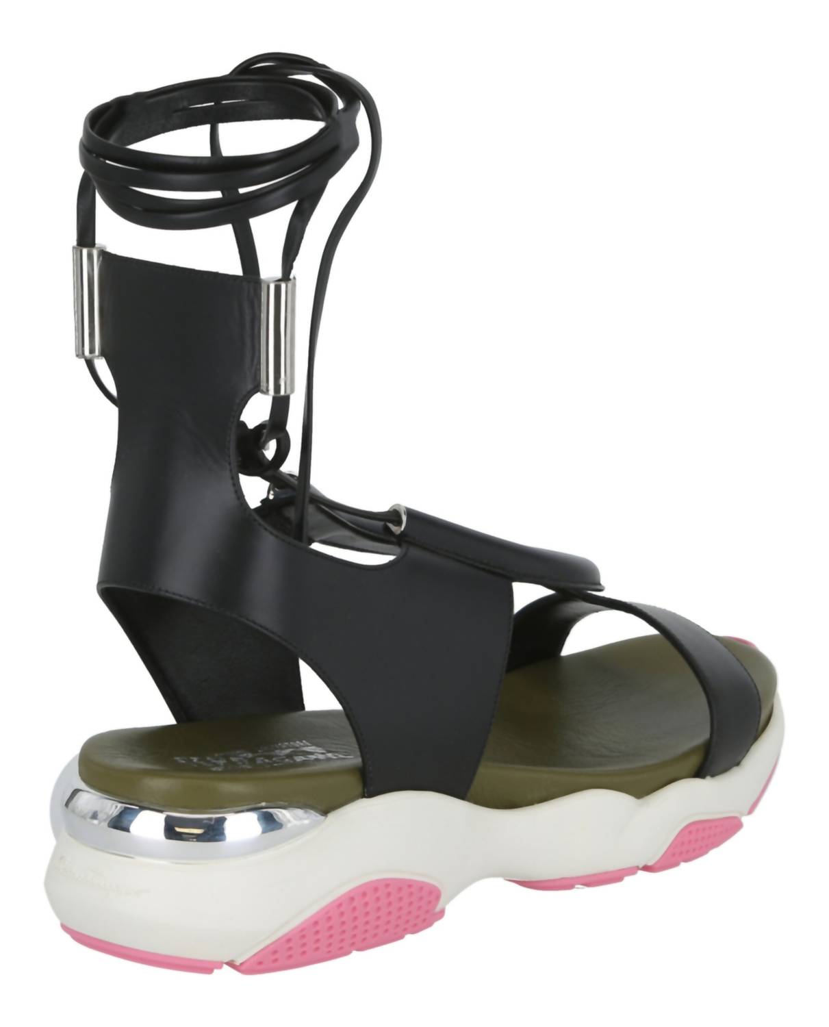 Salvatore Ferragamo Women's Lace-up Flat Sandals in black - women's sandal - alternate view