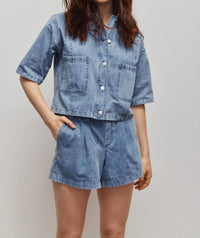 Melissa Nepton - Brim Wide Leg Jean Shorts