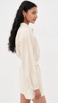 Line And Dot - Long Sleeve Shorts Romper