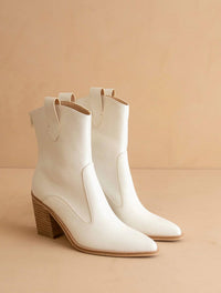 OASIS SOCIETY Women's Tara Two Paneled Western Boot in white - women's shoe