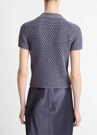 Vince - Macramé Cotton Polo Sweater