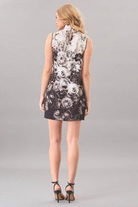 Lola & Sophie - Pixel Roses Funnel Neck Dress