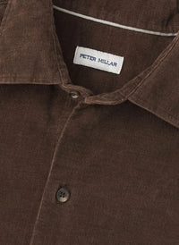 PETER MILLAR Aspen Cashmere Corduroy Shirt in french press - men's shirt - alternate view