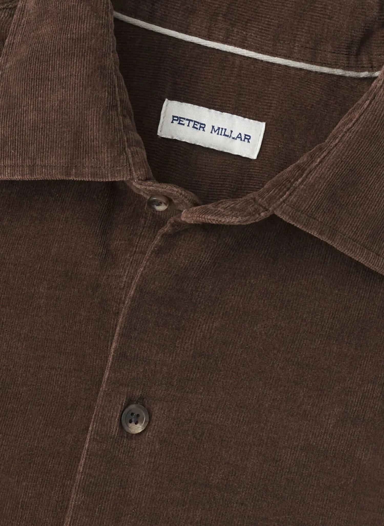 PETER MILLAR Aspen Cashmere Corduroy Shirt in french press - men's shirt - alternate view