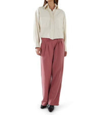 Les Tien - Coopa Oversized Crop Button Up Shirt