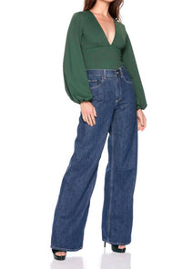 Susana Monaco - V-neck Bubble Sleeve Top