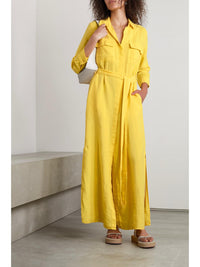 L'Agence - Cameron Linen Shirt Dress