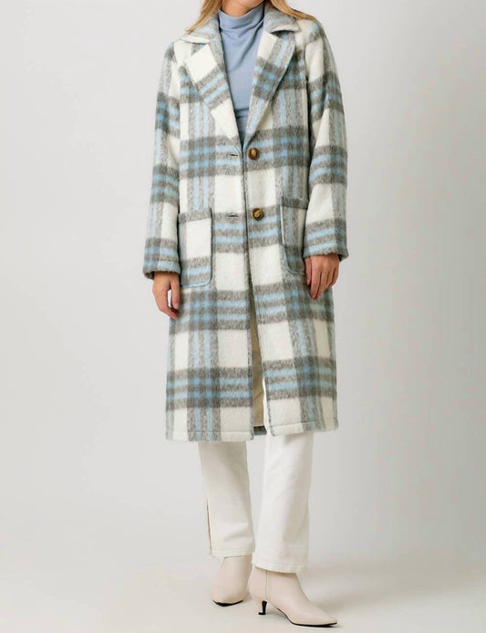 Mystree - Fuzzy Plaid Long Coat