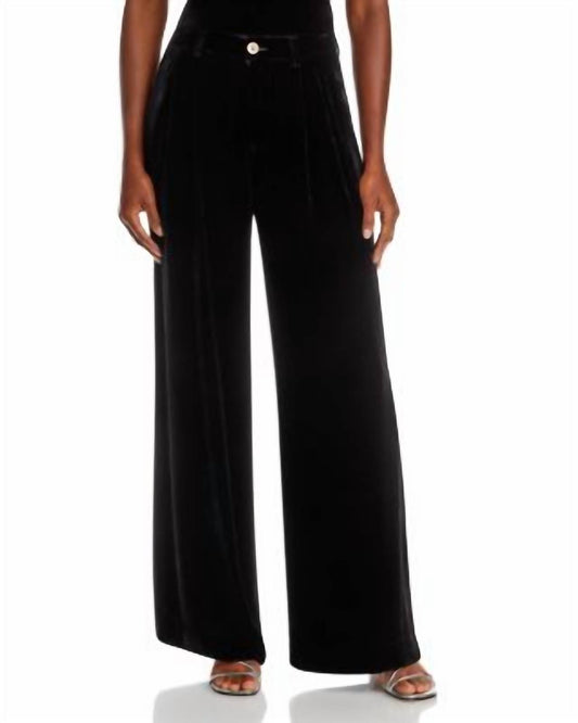 Bella Dahl - Women's Velvet Pleated Wide Leg Trouser