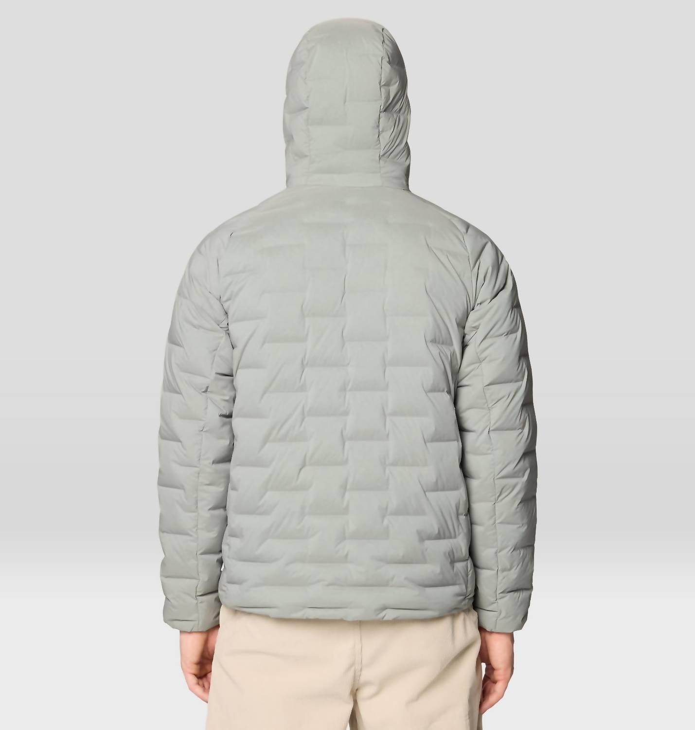 Mountain Hardwear Stretchdown Hoody in wet stone - men's jacket - detail view