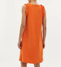 Joseph Ribkoff Sleeveless Shift Dress in orange - women's dress - detail view