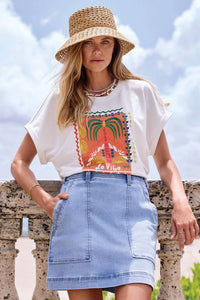 Tribal - Embroidered Cotton T-shirt