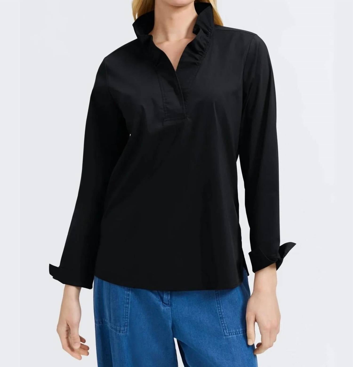 Foxcroft - Tammy Poplin Long Sleeve Popover Shirt