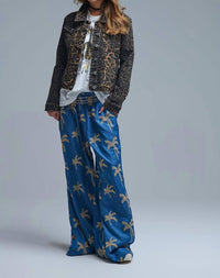Q2 - Women's Leopard Denim Jacket