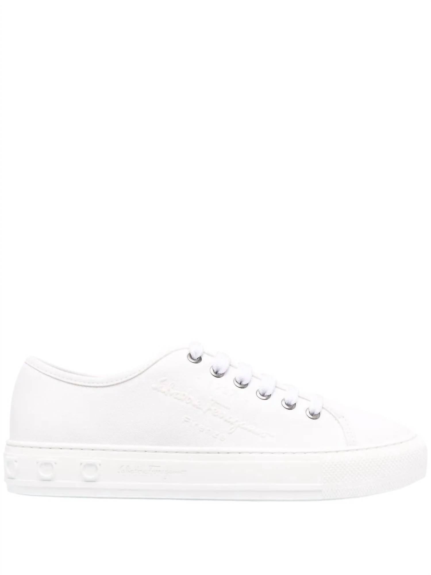 Salvatore Ferragamo - Women's Embossed-logo Low-top Sneakers