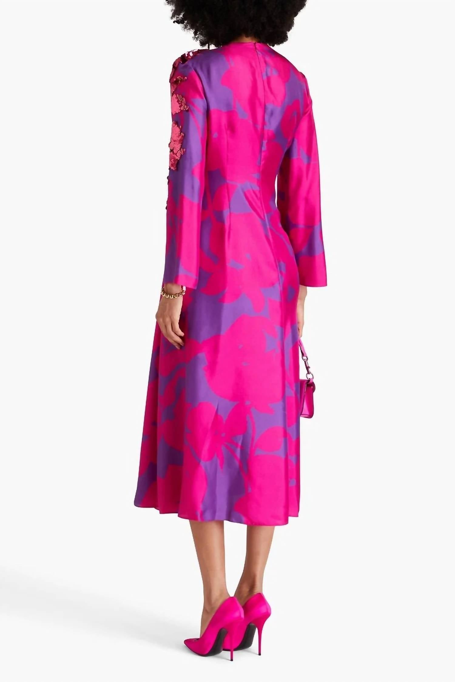 Valentino - Embellished Floral Silk-faille Midi Dress