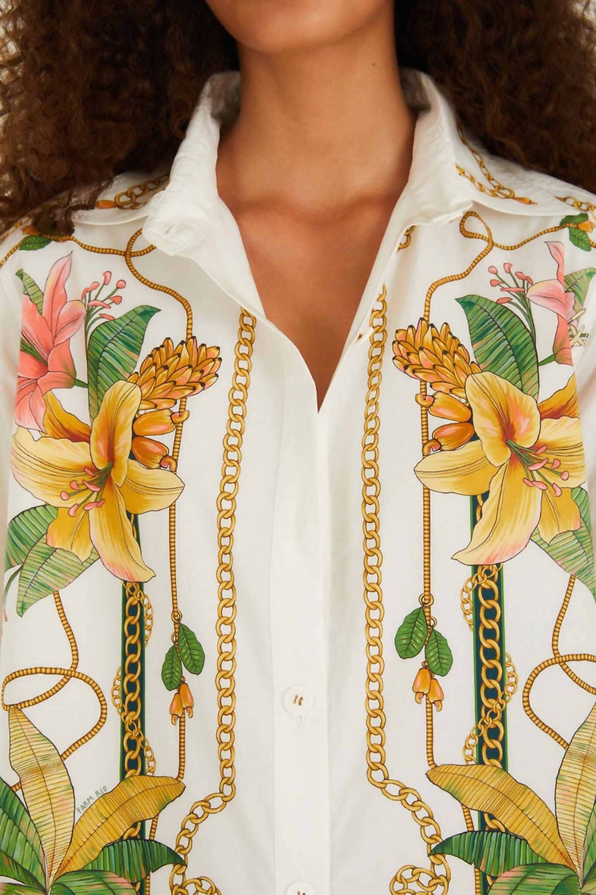 Farm Rio - TROPICAL ROYALTY LONG SLEEVE SHIRT