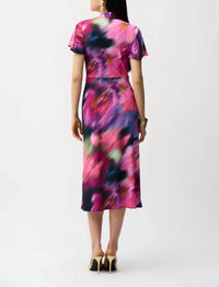 Joseph Ribkoff - Floral Knot Front Midi Dress