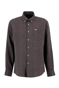 Barbour Men's Tamish Regular Herringbone Shirt in grey marl - men's shirt