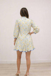Entro - Briar Botanical Floral Scallop Trim Mini Dress