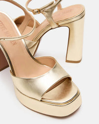 STEVE MADDEN Women's Liandra Platform Block Heel in champagne - women's heels - detail view