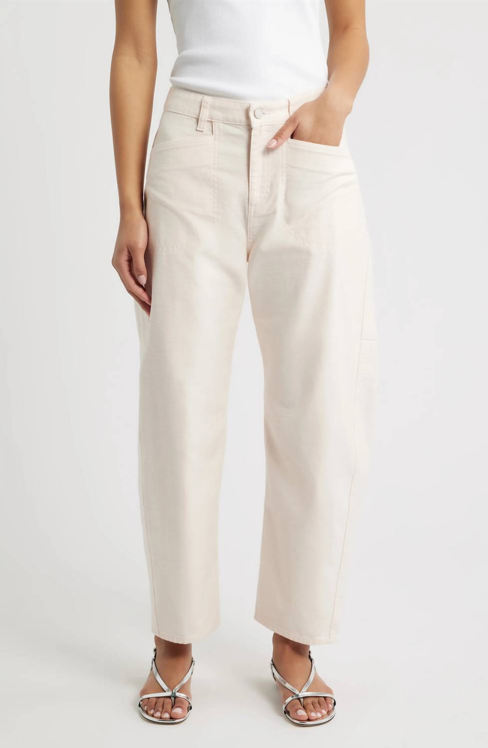 Rag & Bone Stevie Utility Tapered Pants in light pink - women's jeans