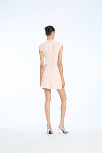 ROTATE Mesh Mini Dress in orchid ice - women's dress - detail view