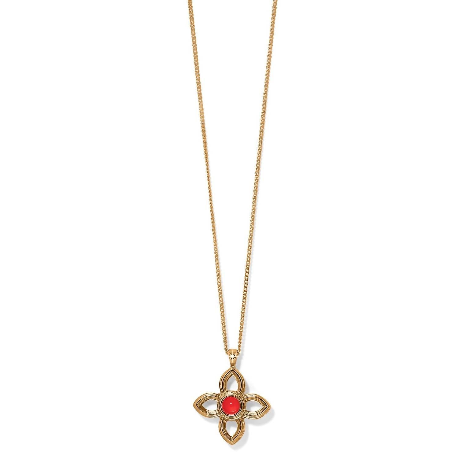 Brighton Women's Venetian Gems Flower Petite Necklace in gold - women's jewelry