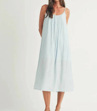 Elle Grey - Pleated Sleeveless Midi Dress