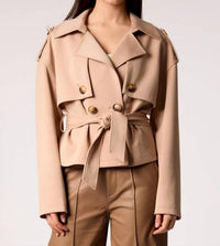 Blue Revival - Charli Cropped Scuba Trench Top