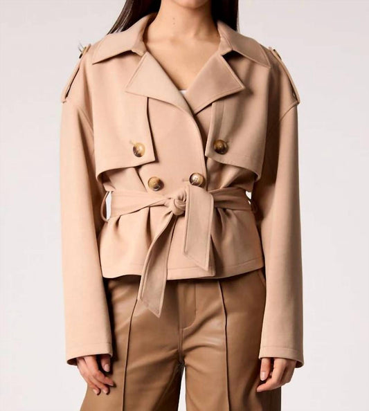 Blue Revival - Charli Cropped Scuba Trench Top