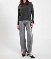 Brodie Cashmere - Glitz Split Cuff Crew Jumper