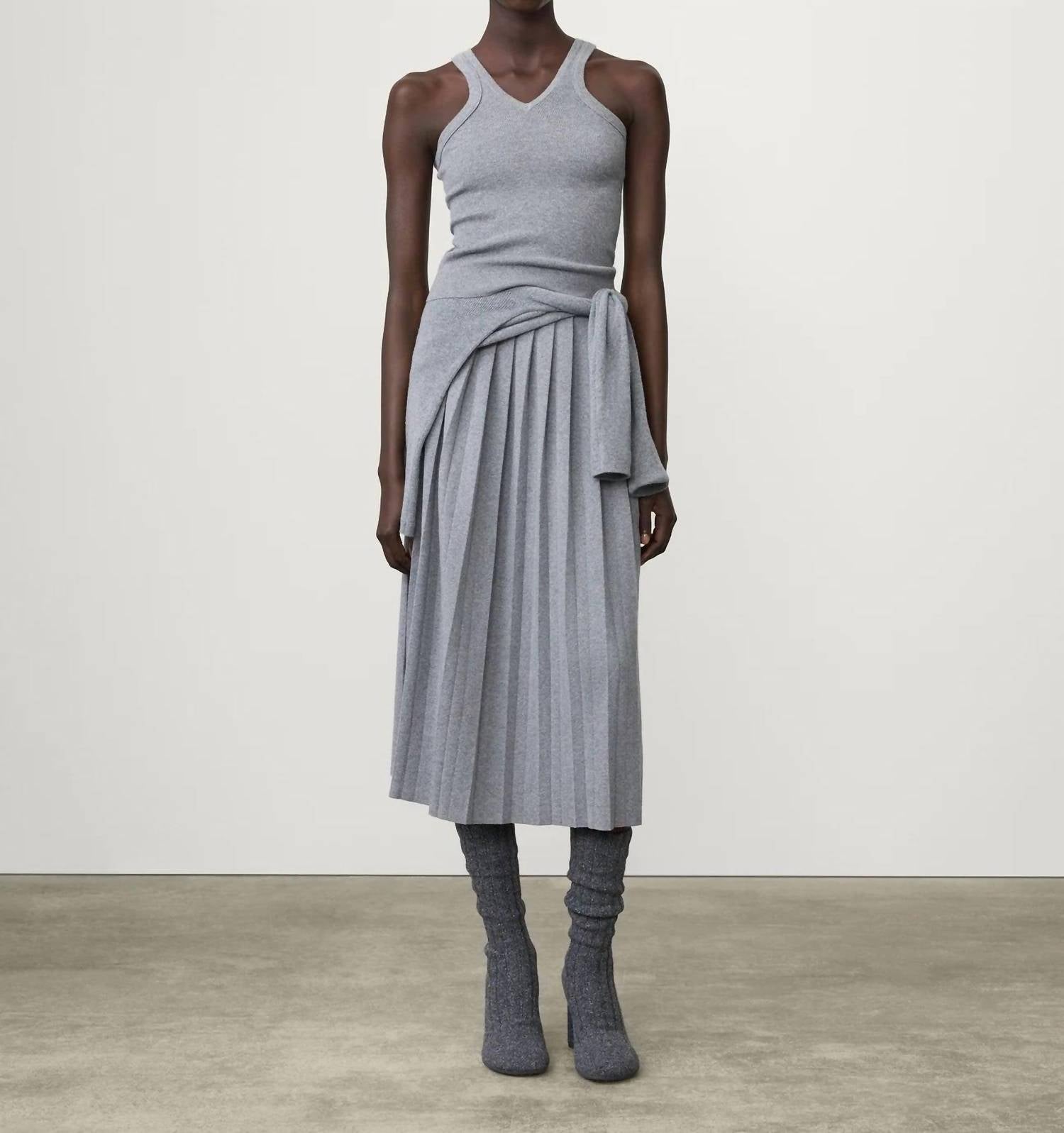 LISA YANG The Minda Skirt in deep cloud - women's skirt - alternate view