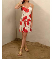 Adelyn Rae - Abstract Rose Print Mini Dress