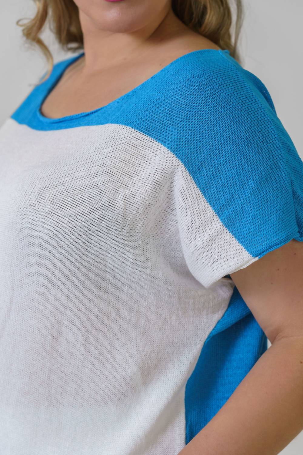 Mat Fashion - Knitwear Short Sleeve Sweater - Plus