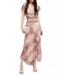 Allsaints - Brea Cascade V-neck Ruffled Dress