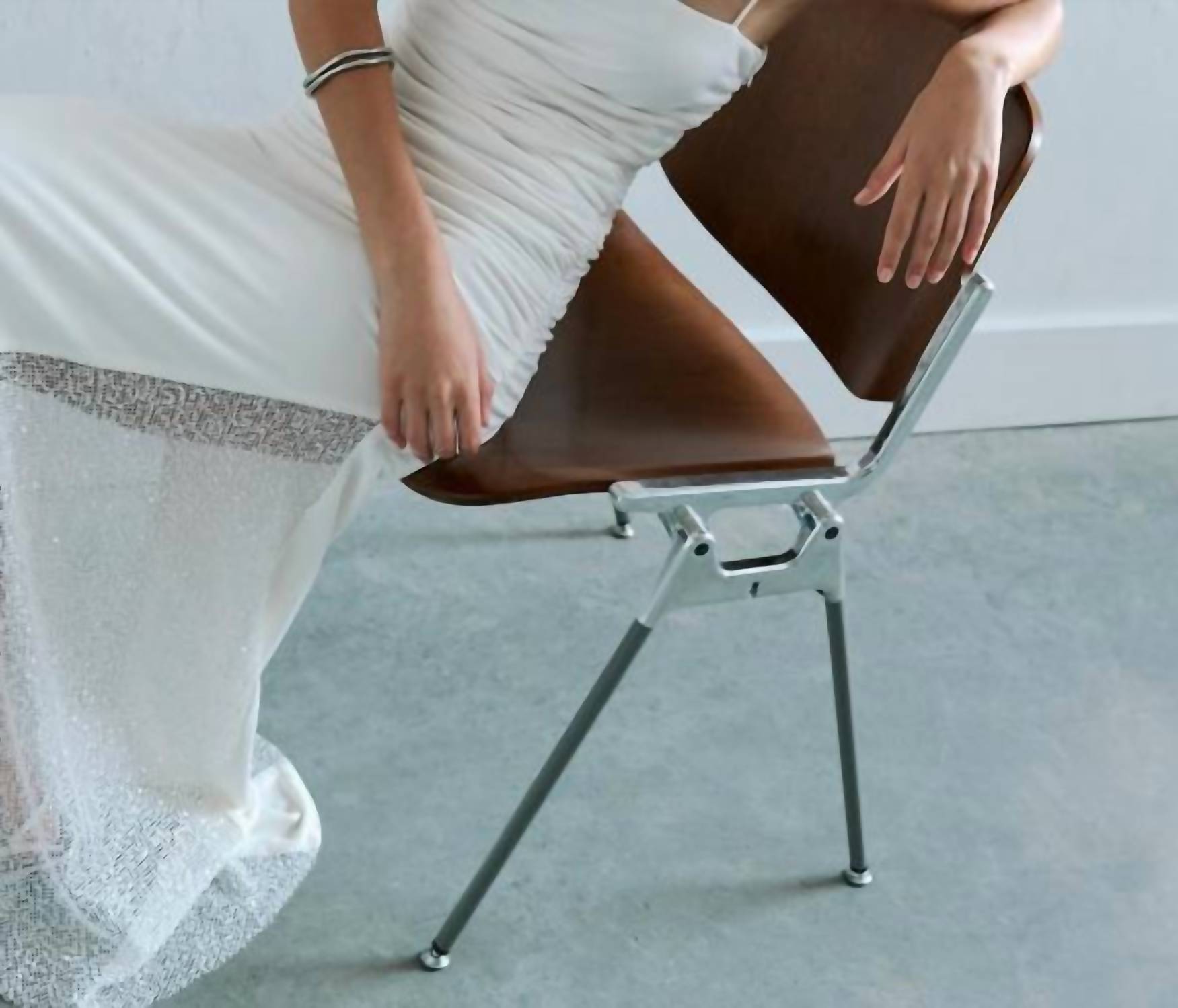 ILA Elle Midi Dress With Side Sequin in white - women's dress - detail view