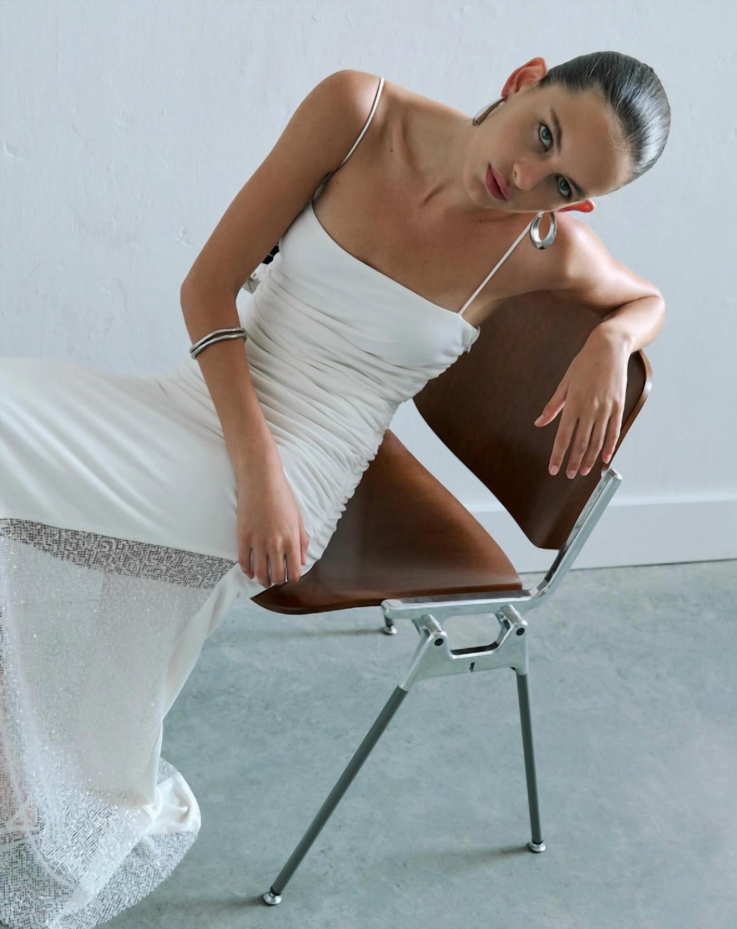 ILA Elle Midi Dress With Side Sequin in white - women's dress - alternate view