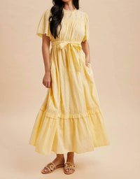 In-Loom - Swiss Dot Flutter Sleeve Maxi Dress