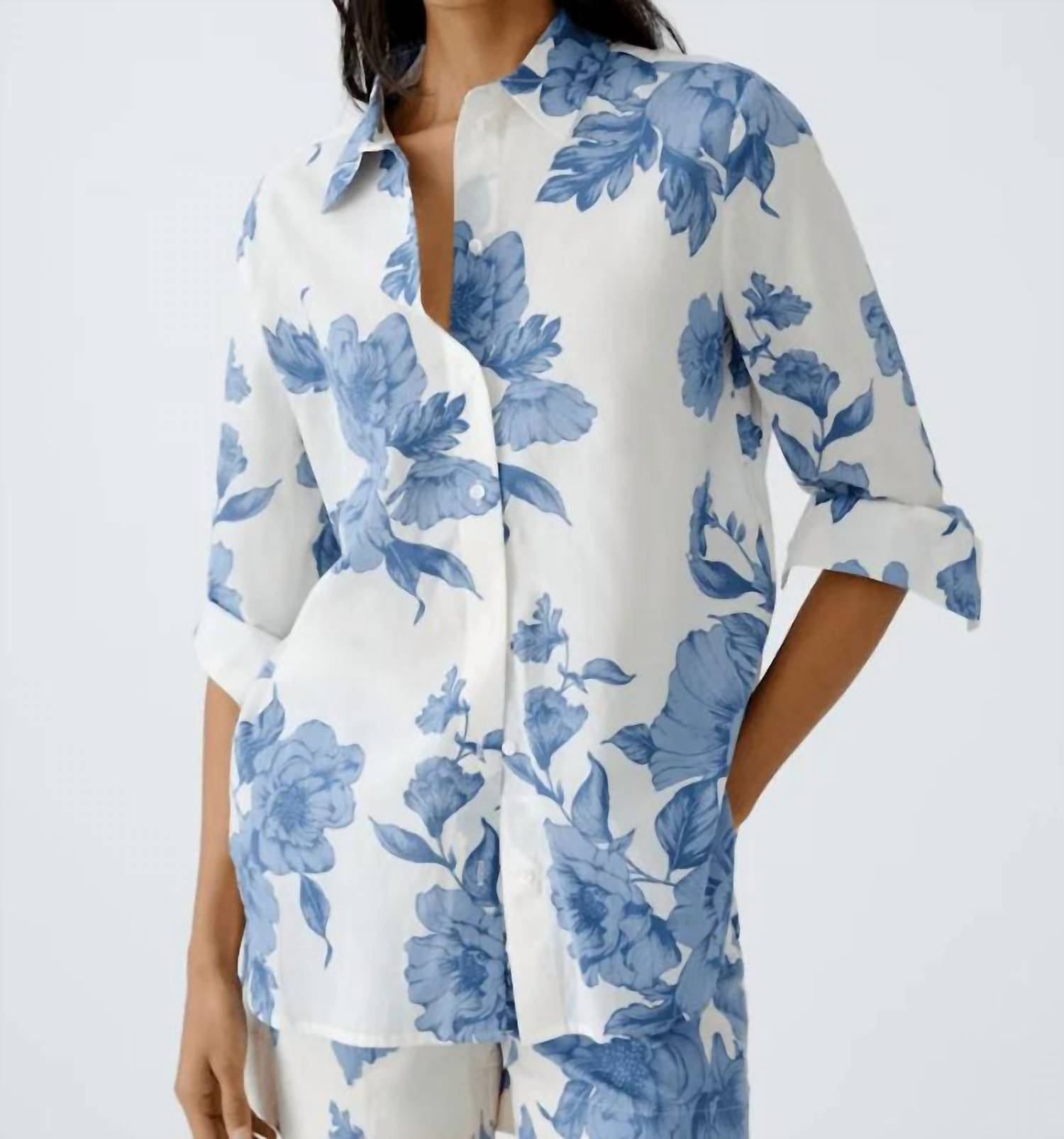 Oui - Floral Print long sleeve