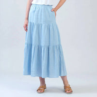 Clara Sunwoo - Soft Cotton Double Tiered Maxi Skirt