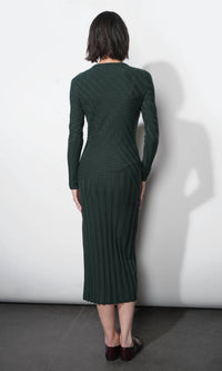 Greylin - Mayla Paneled Rib Sweater Midi Dress