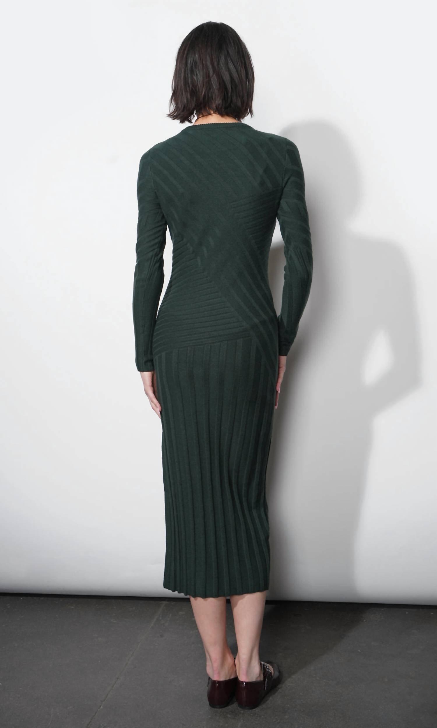 Greylin - Mayla Paneled Rib Sweater Midi Dress