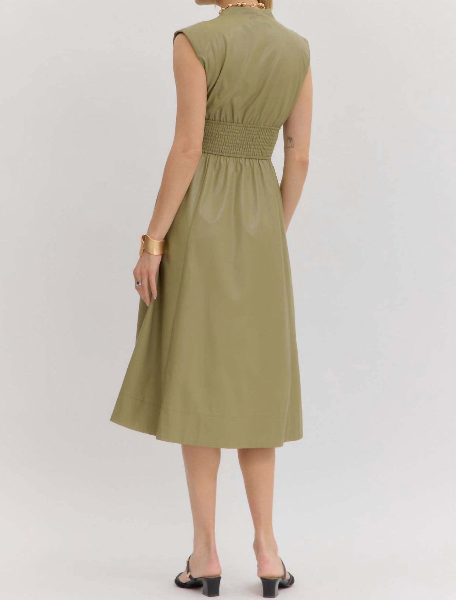 Entro - Urban Edge Vegan Leather Zip Dress