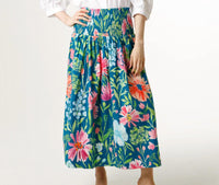 HOLLY SHAE Design Holly Shae Betsy Skirt-Dress in blue floral - women's skirt - detail view