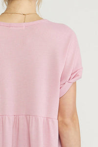 Entro - Waffle Knit Babydoll Top