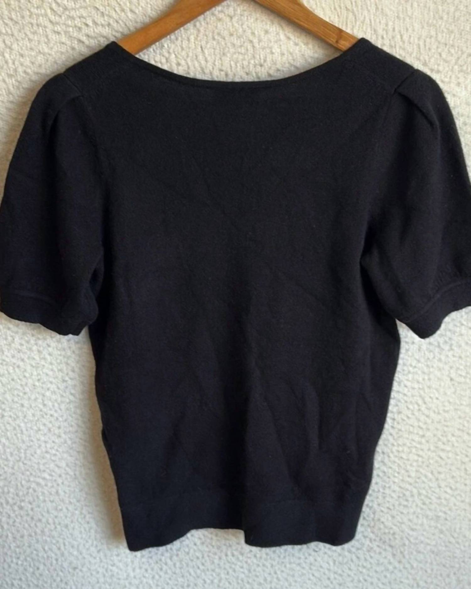 Madewell - Cashmere V-neck Puff-sleeve Sweater Tee