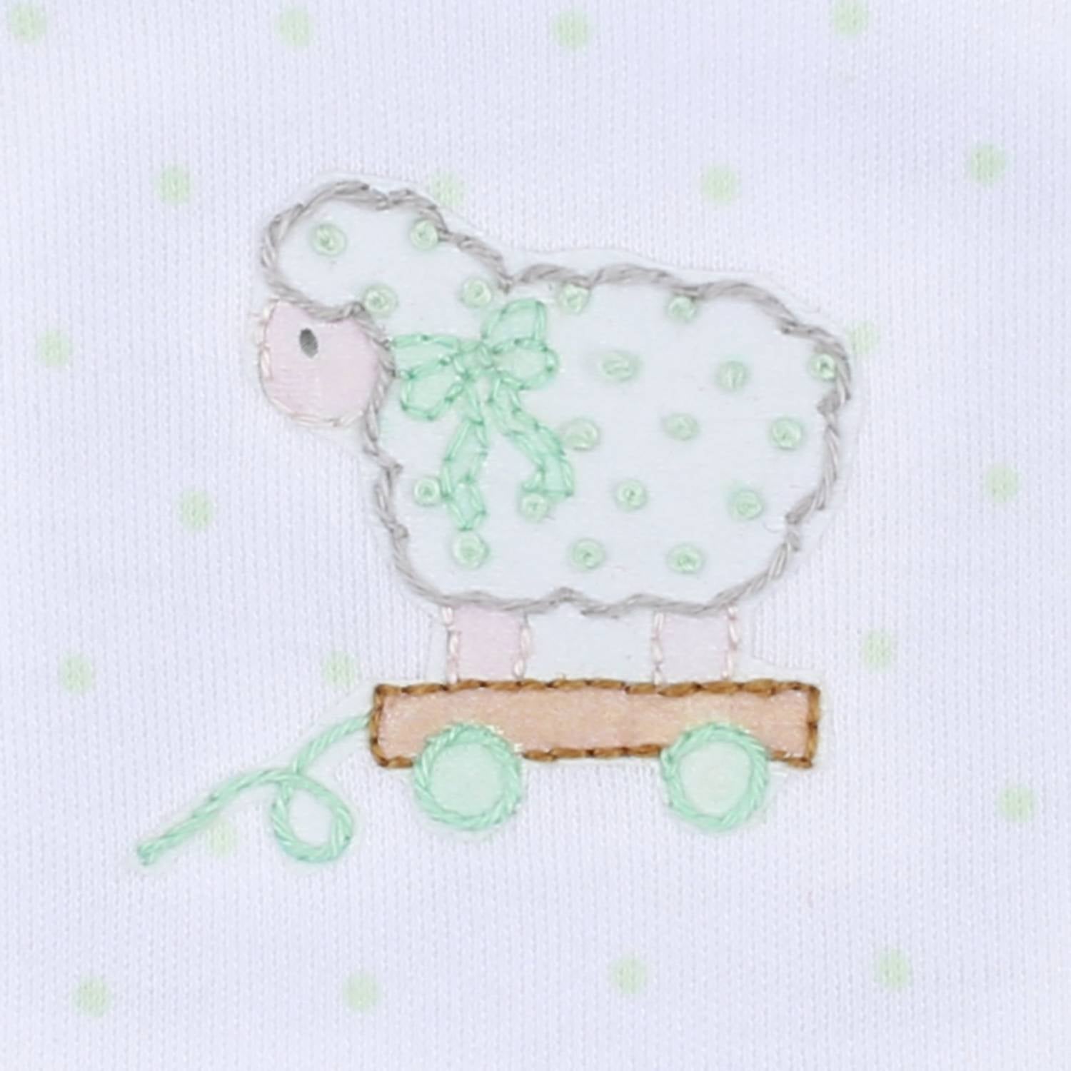Magnolia Baby - Baby's Darling Lambs Embroidered Converter Gown