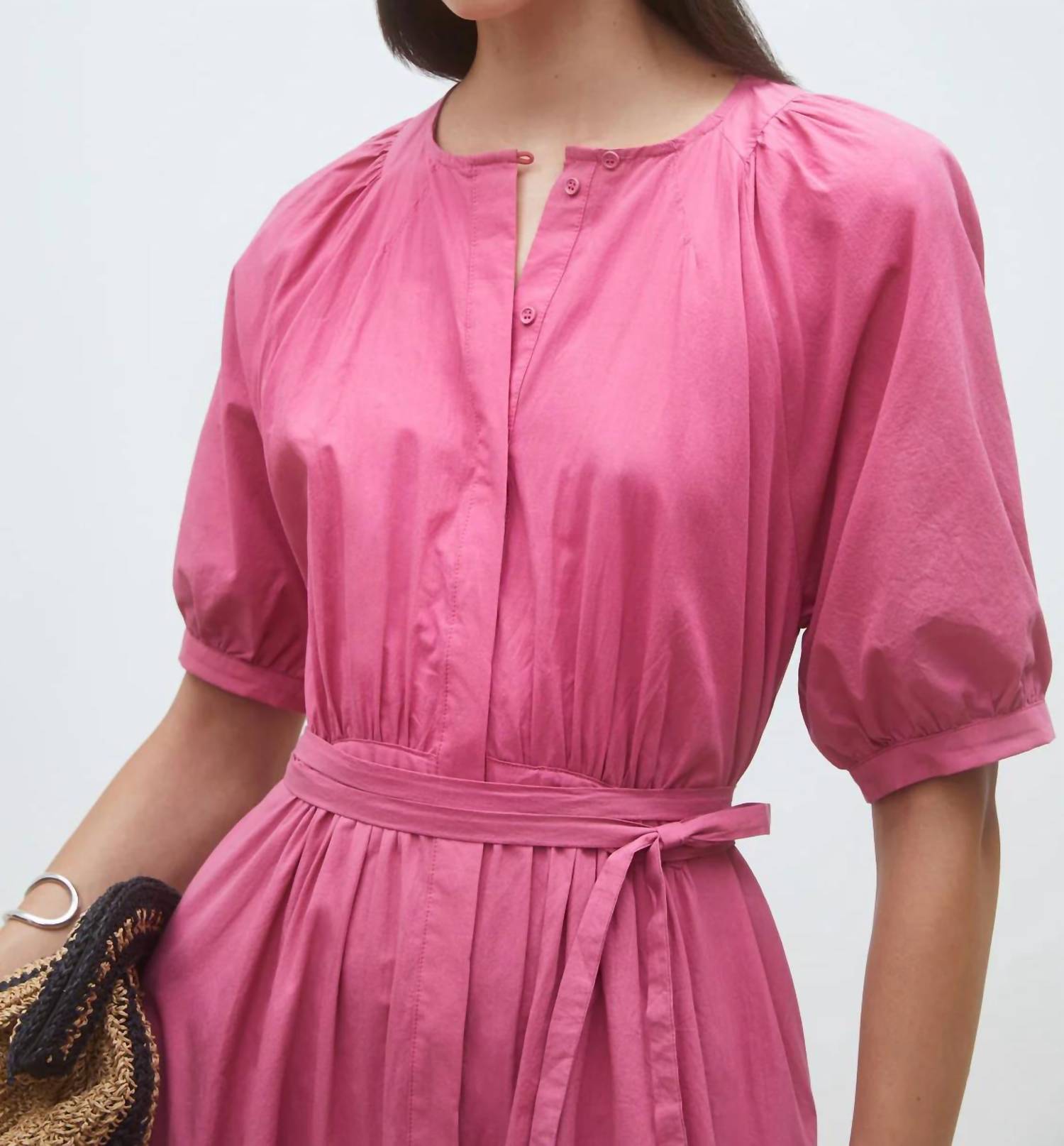 Suncoo - Cassie Long Poplin Midi Dress