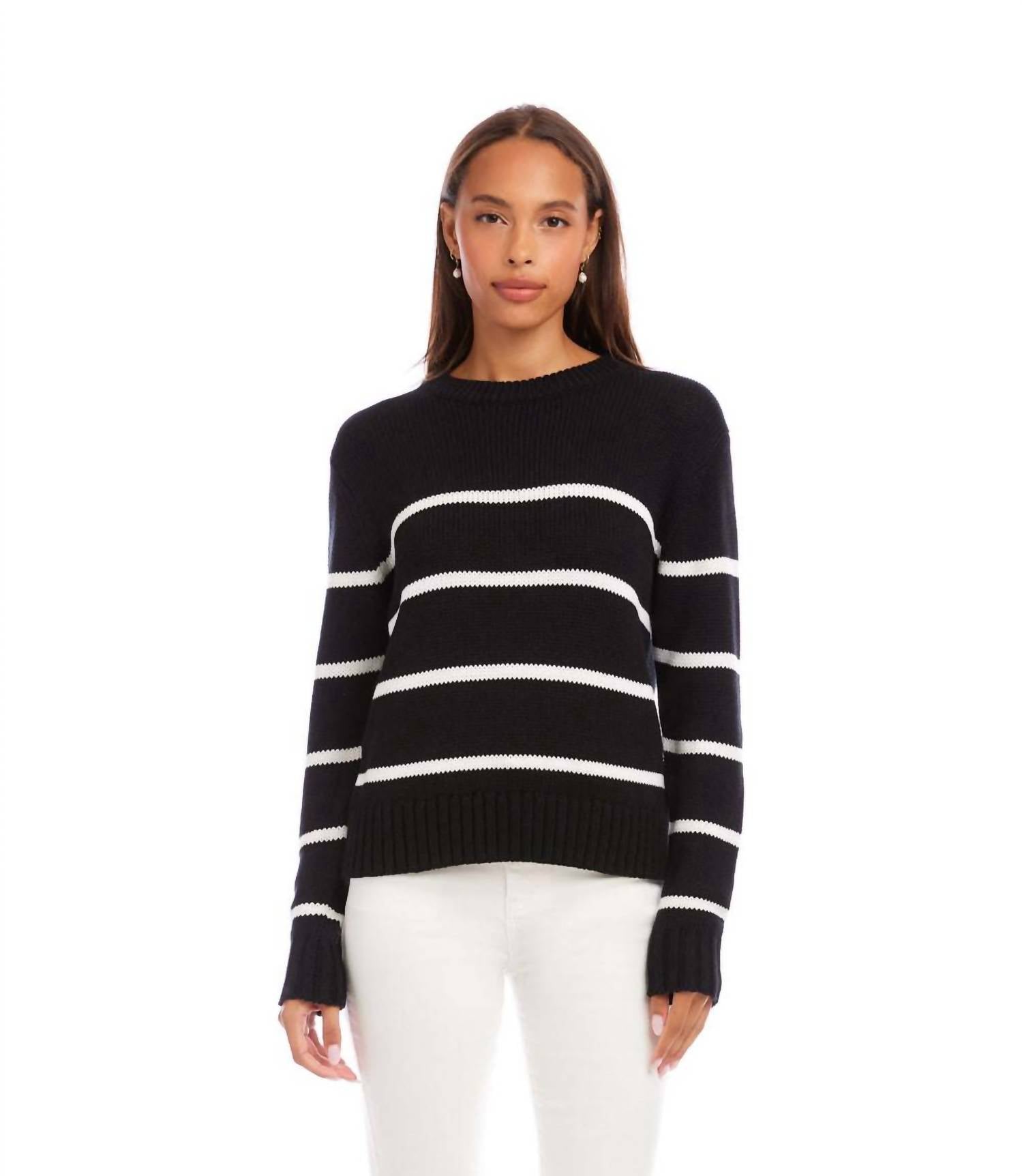 Karen Kane - Stripe Crewneck Sweater